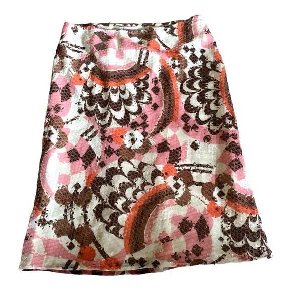 PAOLA FRANI Vintage Sequined Floral Geometric Italian Silk Pencil Skirt … - Picture 3 of 12